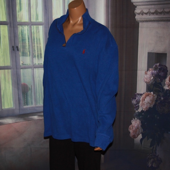 Men's Polo Ralph Lauren Blue Cotton Blend Pullover - Picture 1 of 4